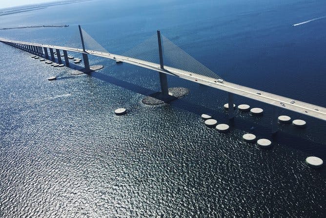 Magnificent Helicopter Tour -Tampa Bay, Skyway Bridge, Beaches of Pinellas Co.