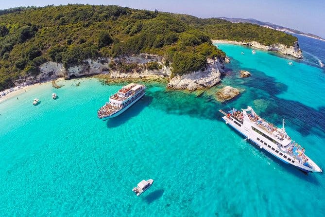 Paxos Antipaxos Blue Caves (Lakka Village) from Corfu