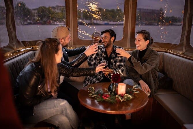 Amsterdam Light Festival: Canal Cruise Covered Saloon Boat